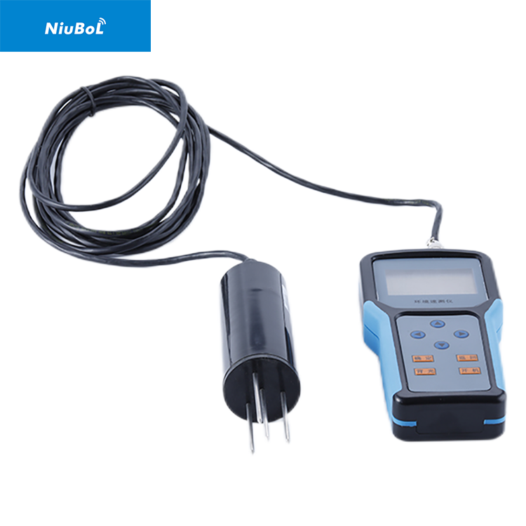 Handheld soil moisture and temperature meter