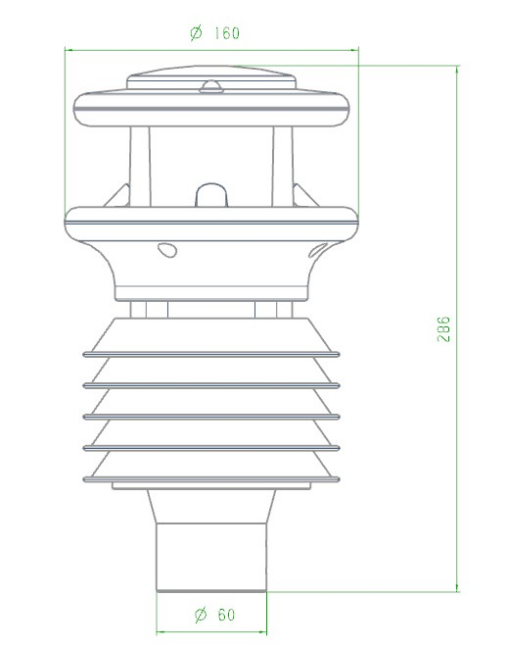 10-in-1 Ultrasonic Weather Station Dimensions of the structure.png