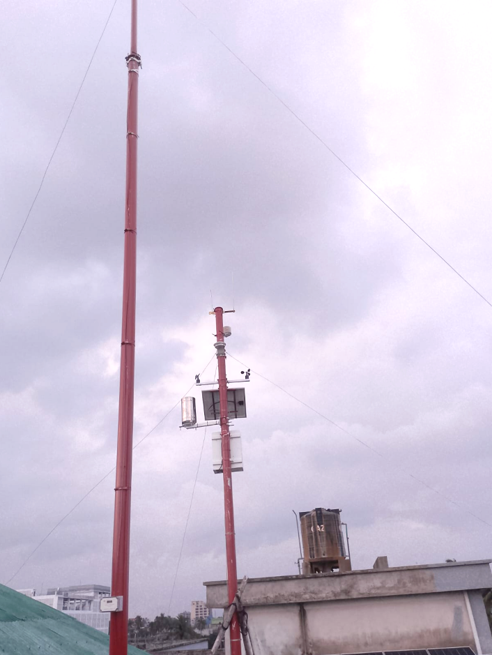 Overall rooftop installation of a NiuBoL photovoltaic weather station in Bangladesh